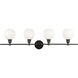 Syracuse 4 Light 38 inch Black Wall sconce Wall Light