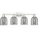 Arcadia Bella 4 Light 32.5 inch Brushed Satin Nickel Bath Vanity Light Wall Light in Light Smoke Glass