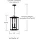 Walton 4 Light 12 inch Black Outdoor Hanging Lantern