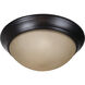 Pro Builder Premium 2 Light 13 inch Oiled Bronze Flushmount Ceiling Light