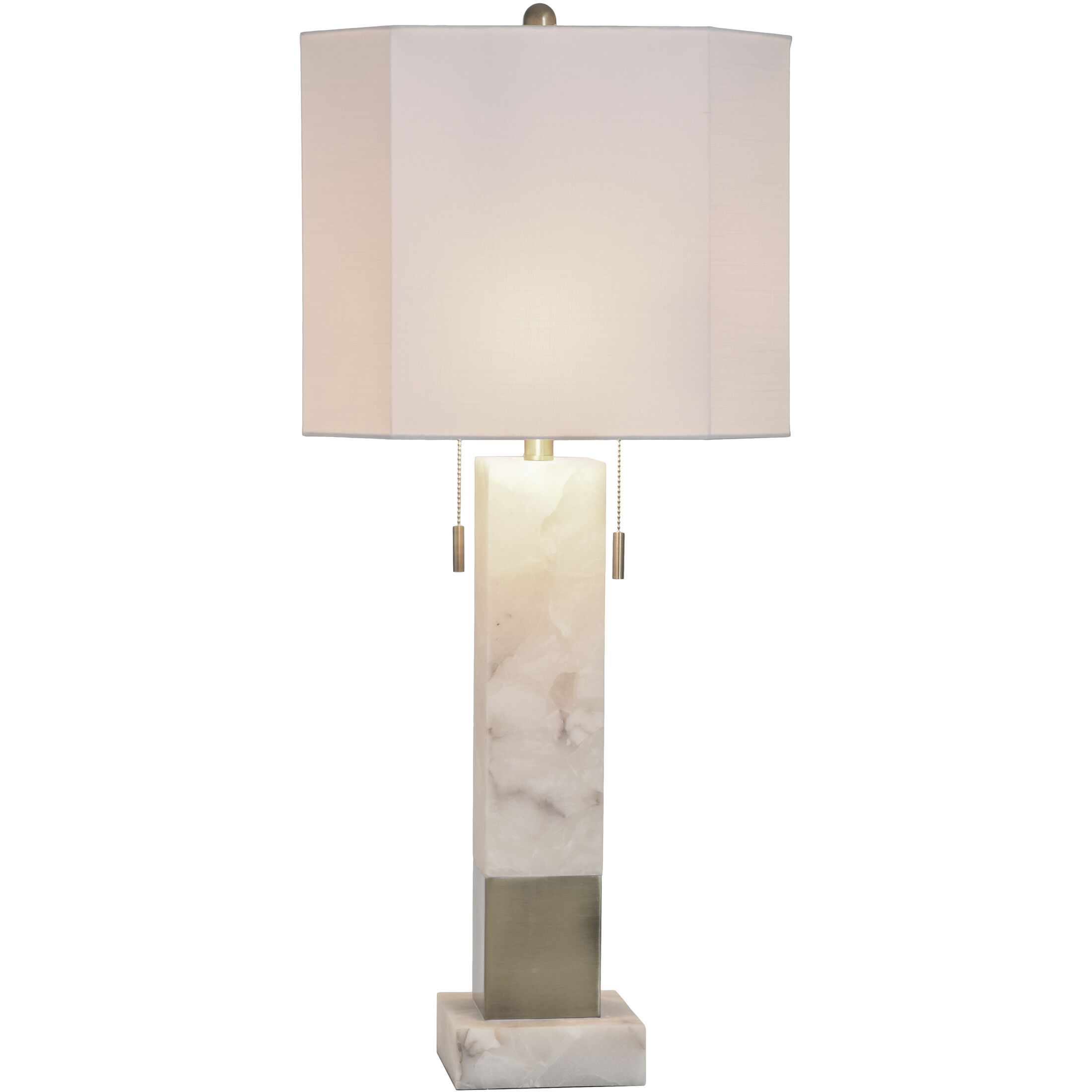 Cameron 35.75 inch 60.00 watt Alabaster and Brass and White Table Lamp Portable Light
