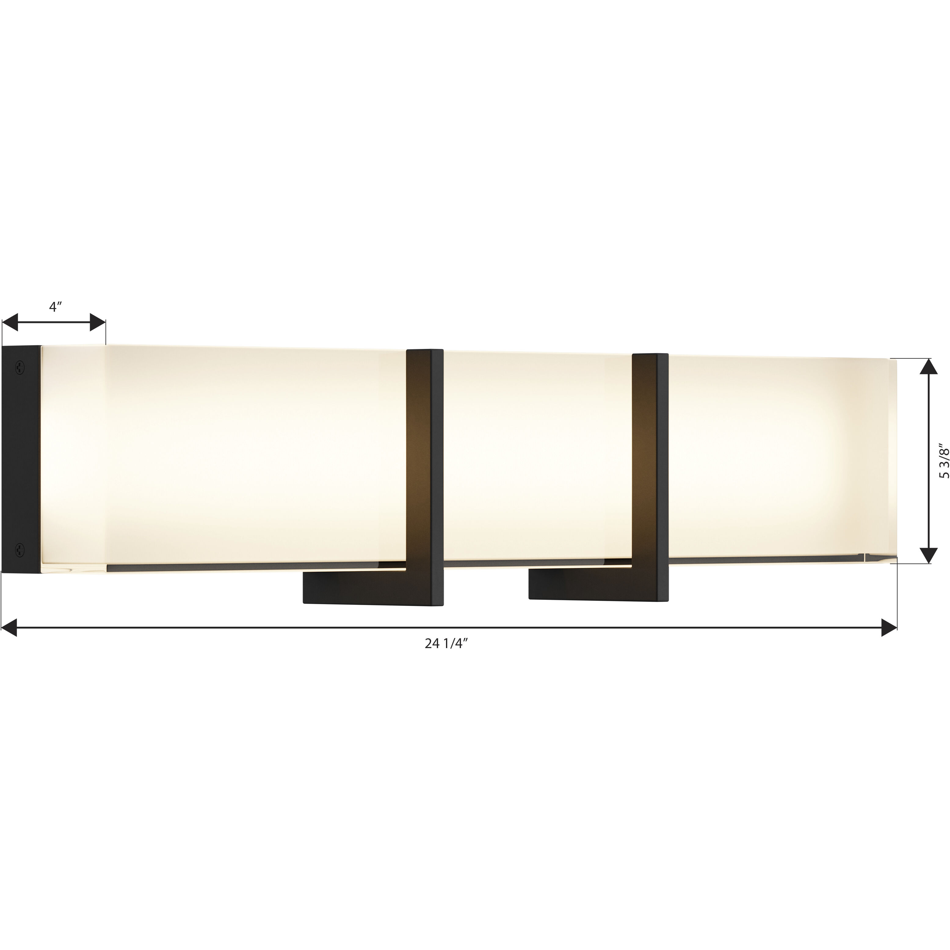 High Rise LED 24.25 inch Dark Matte Black Bath Bar Wall Light