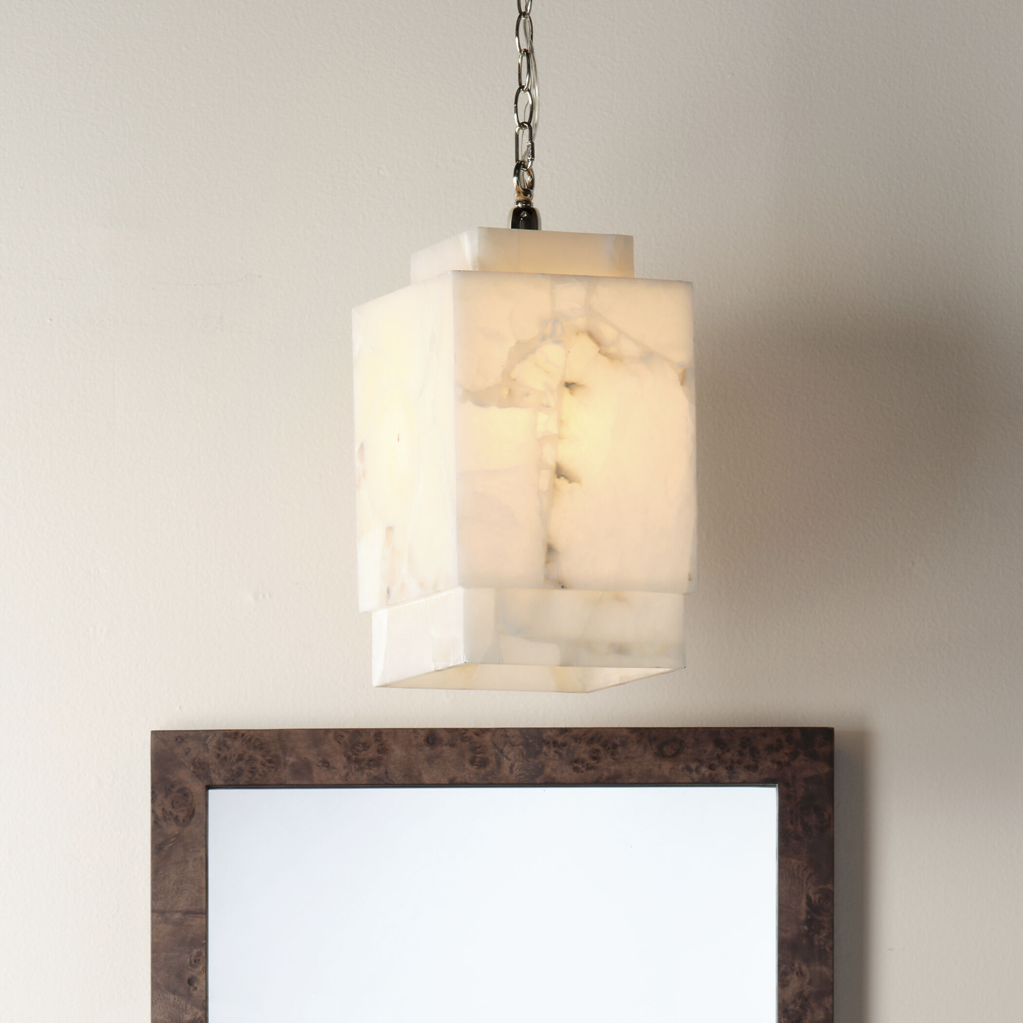 Borealis 1 Light 9 inch Alabaster Pendant Ceiling Light, Cube