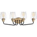 Goblet 4 Light 26.25 inch Bronze and Antique Brass Bath Vanity Wall Light