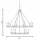 Middleton 15 Light 45 inch Warm Brass Chandelier Ceiling Light, Essentials