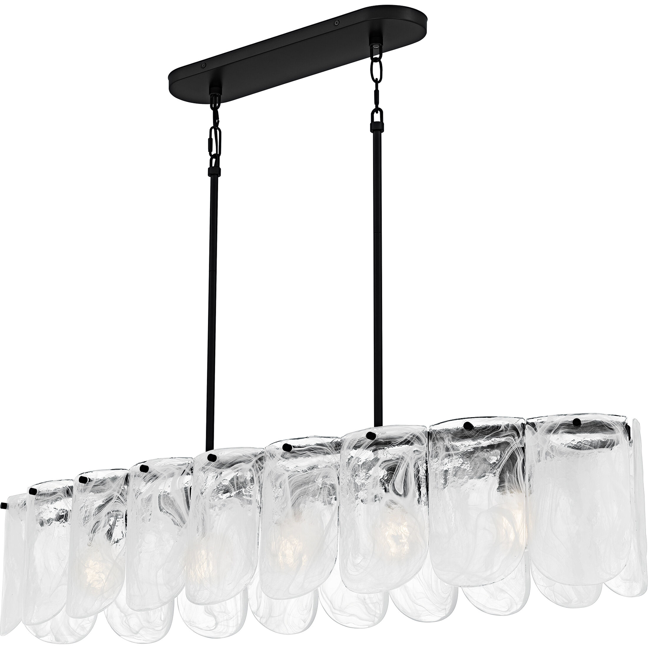Cassidy 5 Light 43 inch Matte Black Linear Chandelier Ceiling Light, Large