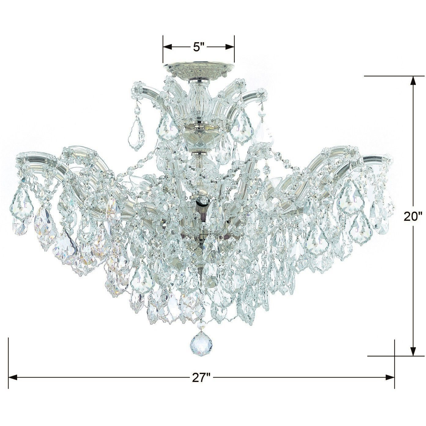 Maria Theresa 6 Light 29 inch Polished Chrome Semi Flush Ceiling Light in Clear Hand Cut