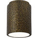 Radiance Cylinder LED 6.5 inch Hammered Polished Brass Outdoor Flush-Mount