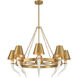 Hearne 8 Light 36 inch Warm Brass Chandelier Ceiling Light