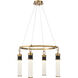 Abel LED 26 inch Matte Black with Warm Brass Accents Chandelier Ceiling Light
