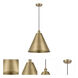 Edison Cone LED 16 inch Antique Brass Mini Pendant Ceiling Light