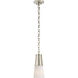 Thomas O'Brien Robinson 1 Light 4.75 inch Polished Nickel Pendant Ceiling Light in White Glass, Small
