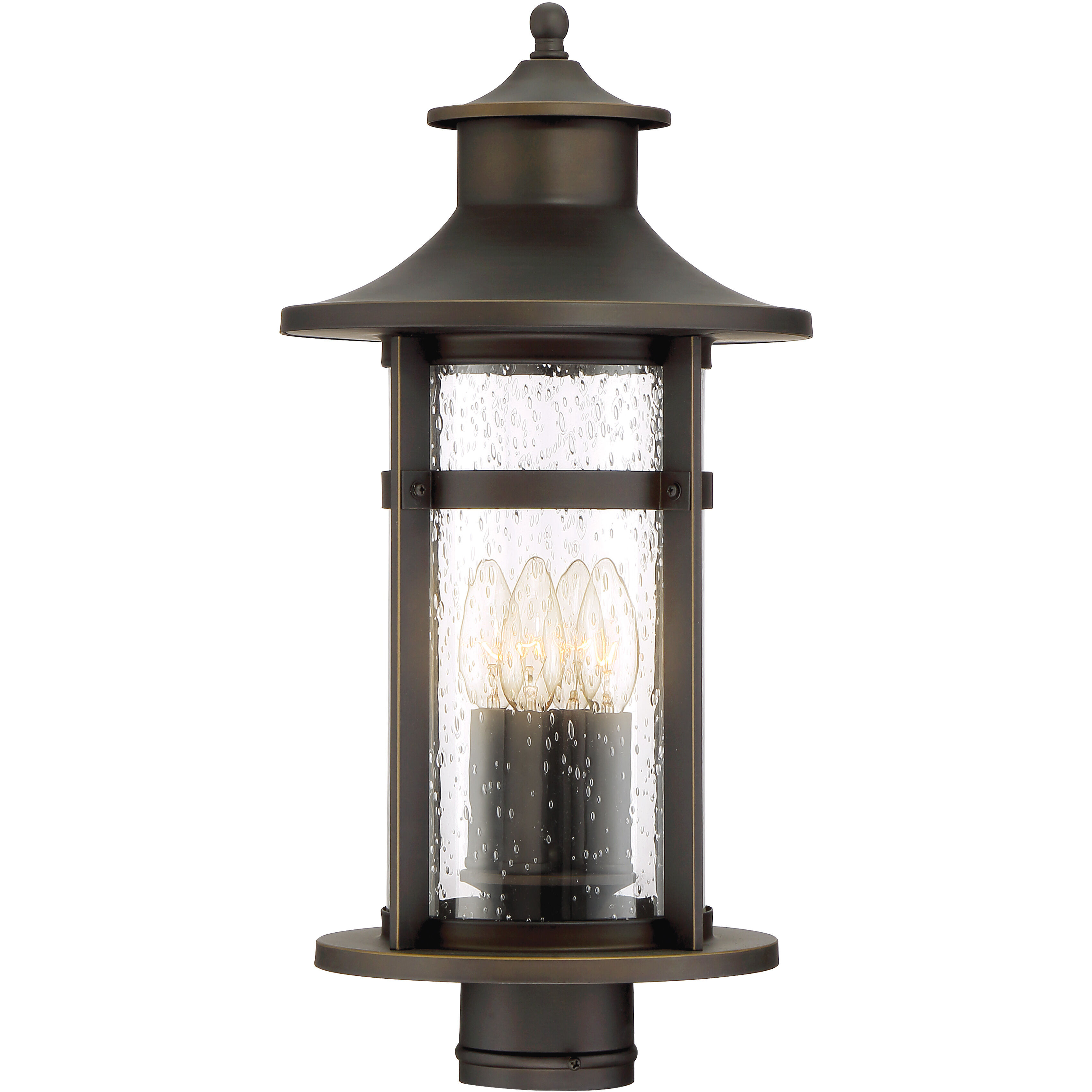 Highland Ridge 4 Light 20 inch Oil Rubbed Bronze/Gold Outdoor Post Light, Great Outdoors
