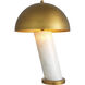 Daniel 29.13 inch 40 watt White Marble with Antique Brass Table Lamp Portable Light