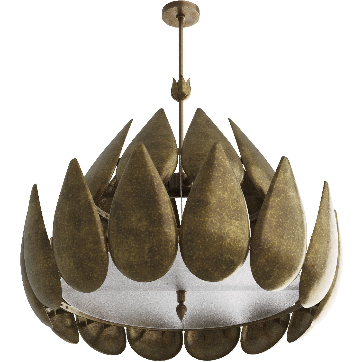 Anastasia 40 inch Hammered Brass Chandelier Ceiling Light