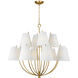 C&M by Chapman & Myers Marina 12 Light 40 inch Burnished Brass Chandelier Ceiling Light