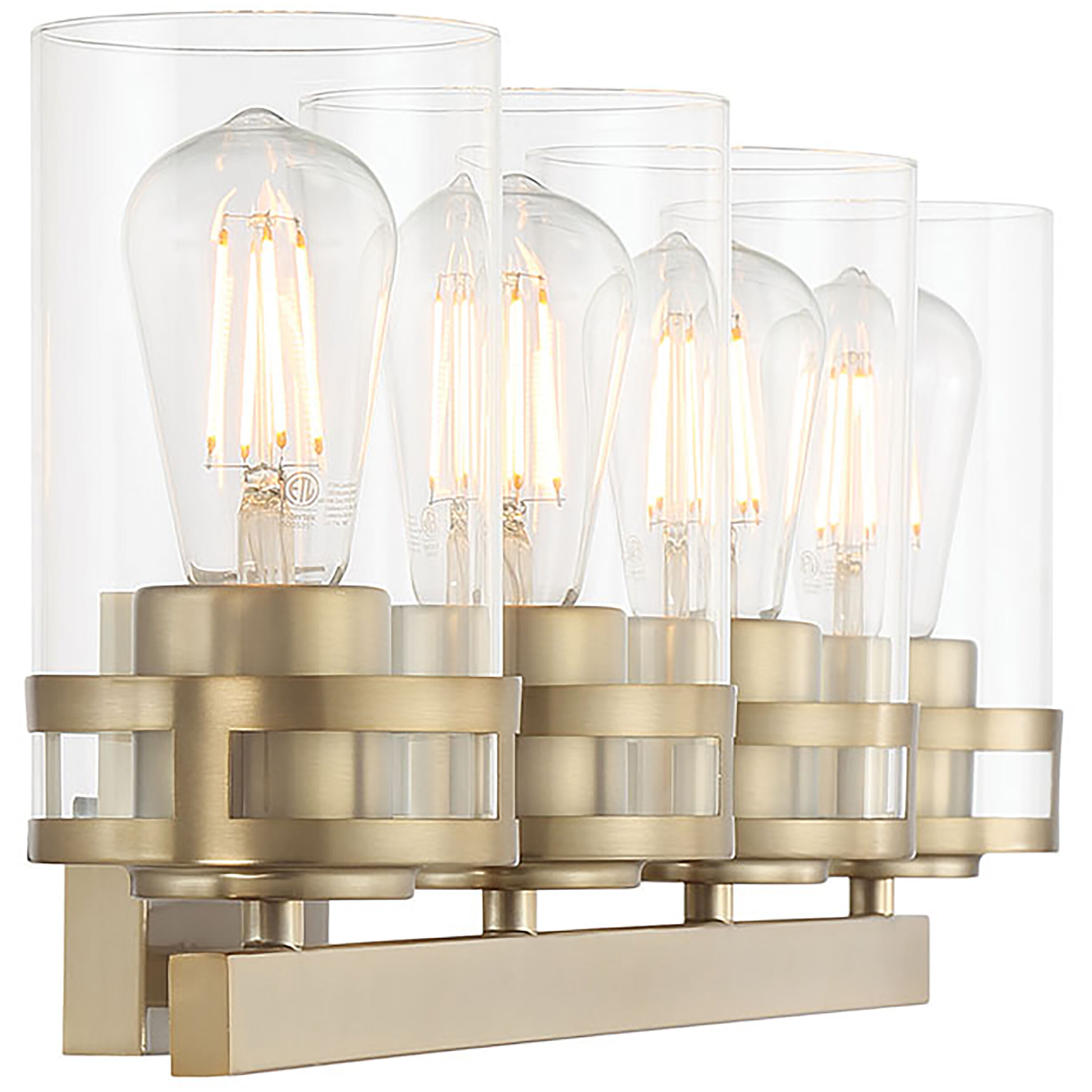 Lunden 4 Light 30.25 inch Modern Gold Bathroom Vanity Light Wall Light