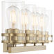 Lunden 4 Light 30.25 inch Modern Gold Bathroom Vanity Light Wall Light
