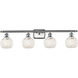 Ballston White Mouchette 4 Light 36 inch Brushed Satin Nickel Bath Vanity Light Wall Light