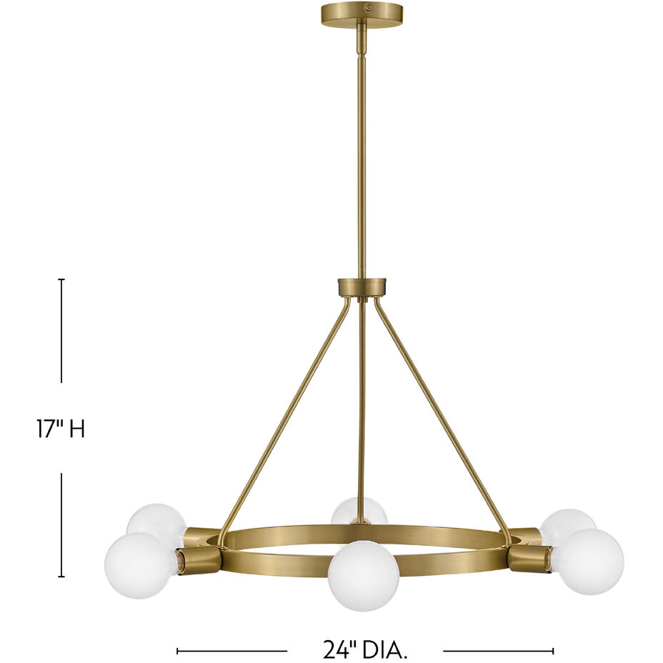 Orla LED 24 inch Lacquered Brass Chandelier Ceiling Light