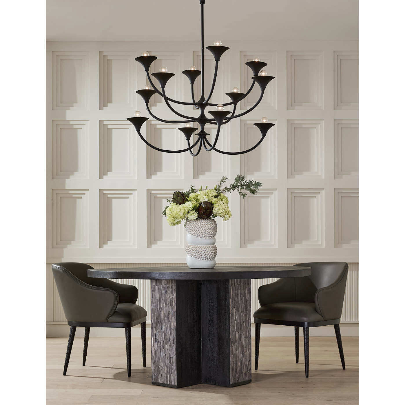 Maddock 60 inch Ebony and Gray Dining Table