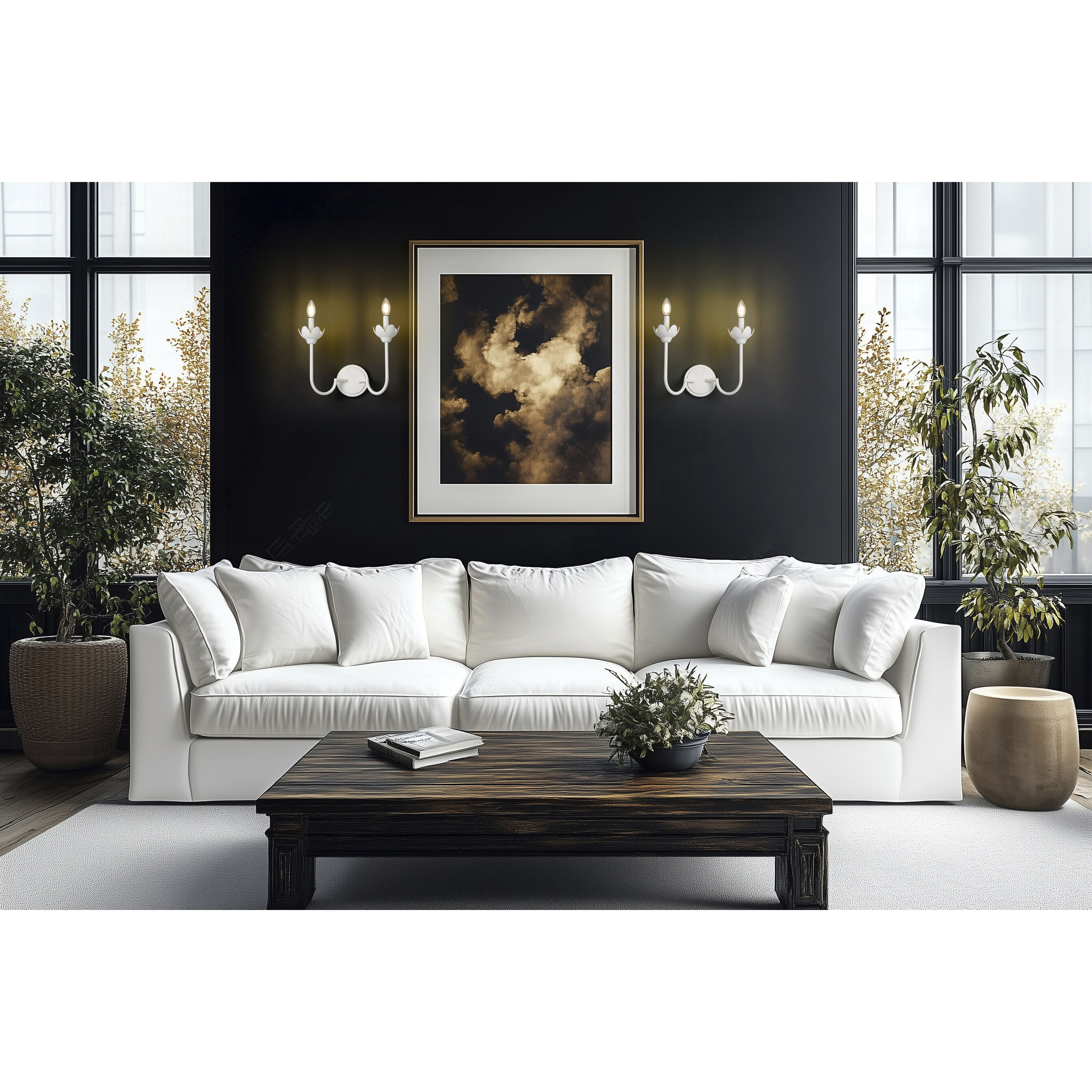 Allistair Wall Sconce Wall Light in Textured White