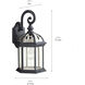Barrie 1 Light 16 inch Black Outdoor Wall, Medium