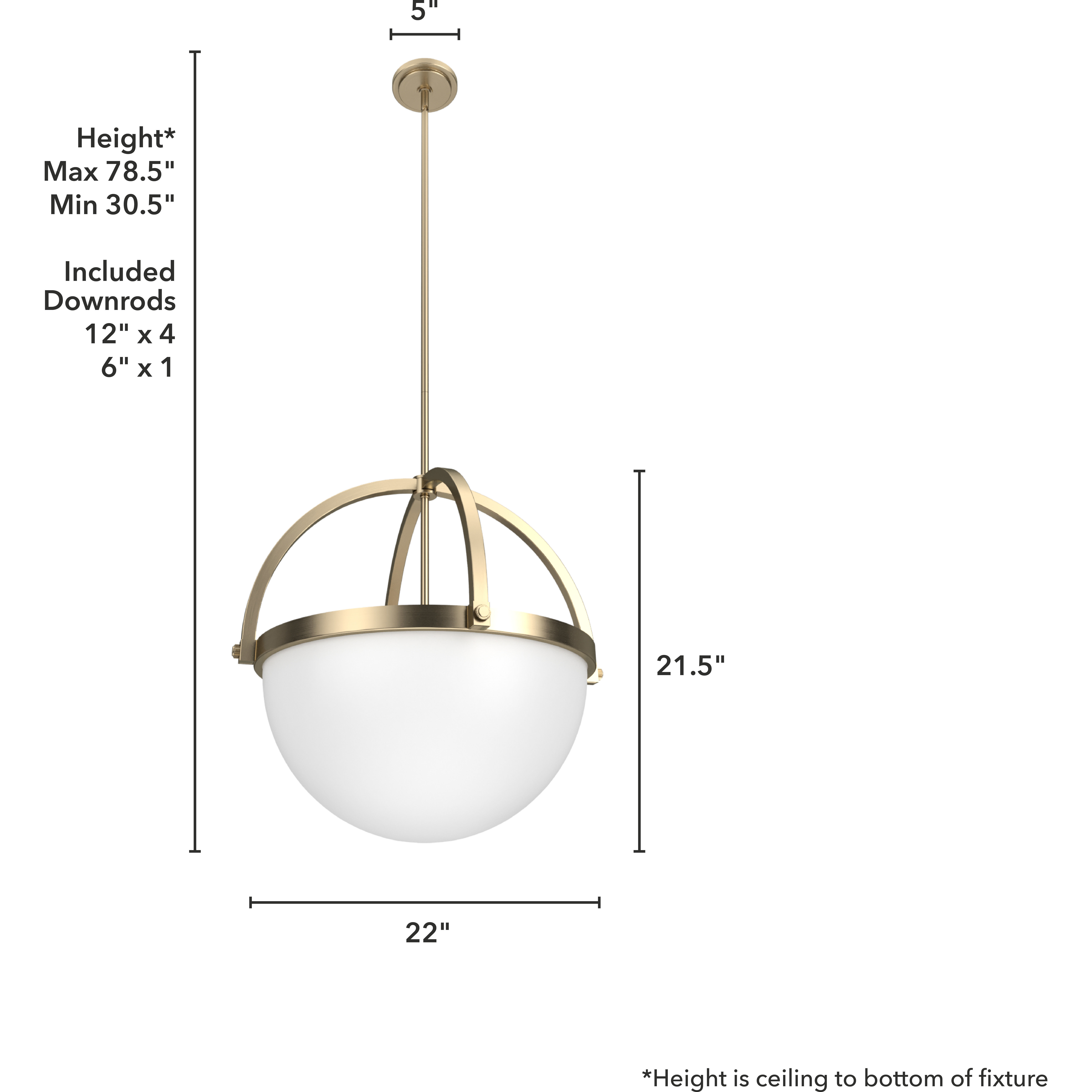 Wedgefield 4 Light 22 inch Alturas Gold Pendant Ceiling Light