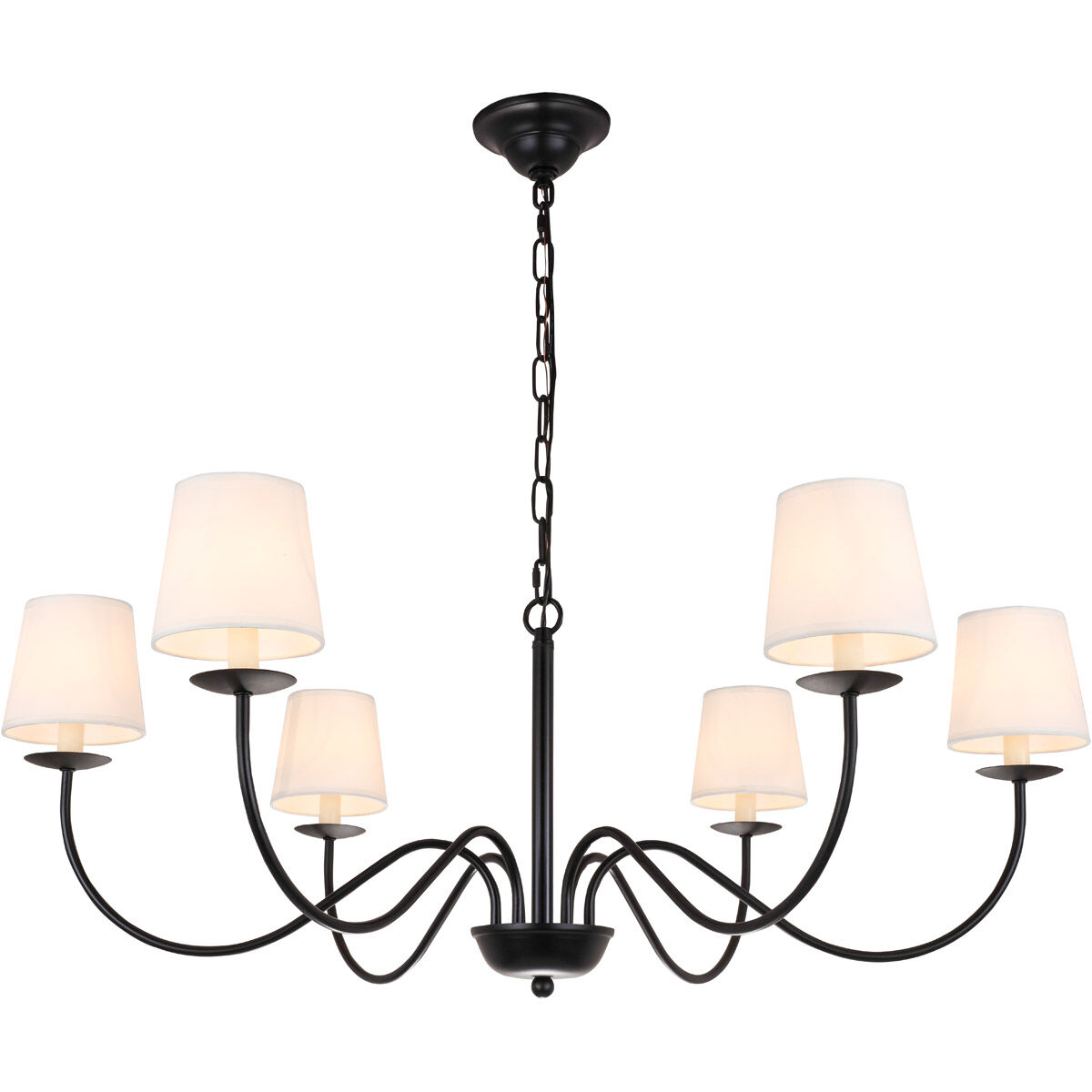 Eclipse 6 Light 37 inch Black Chandelier Ceiling Light