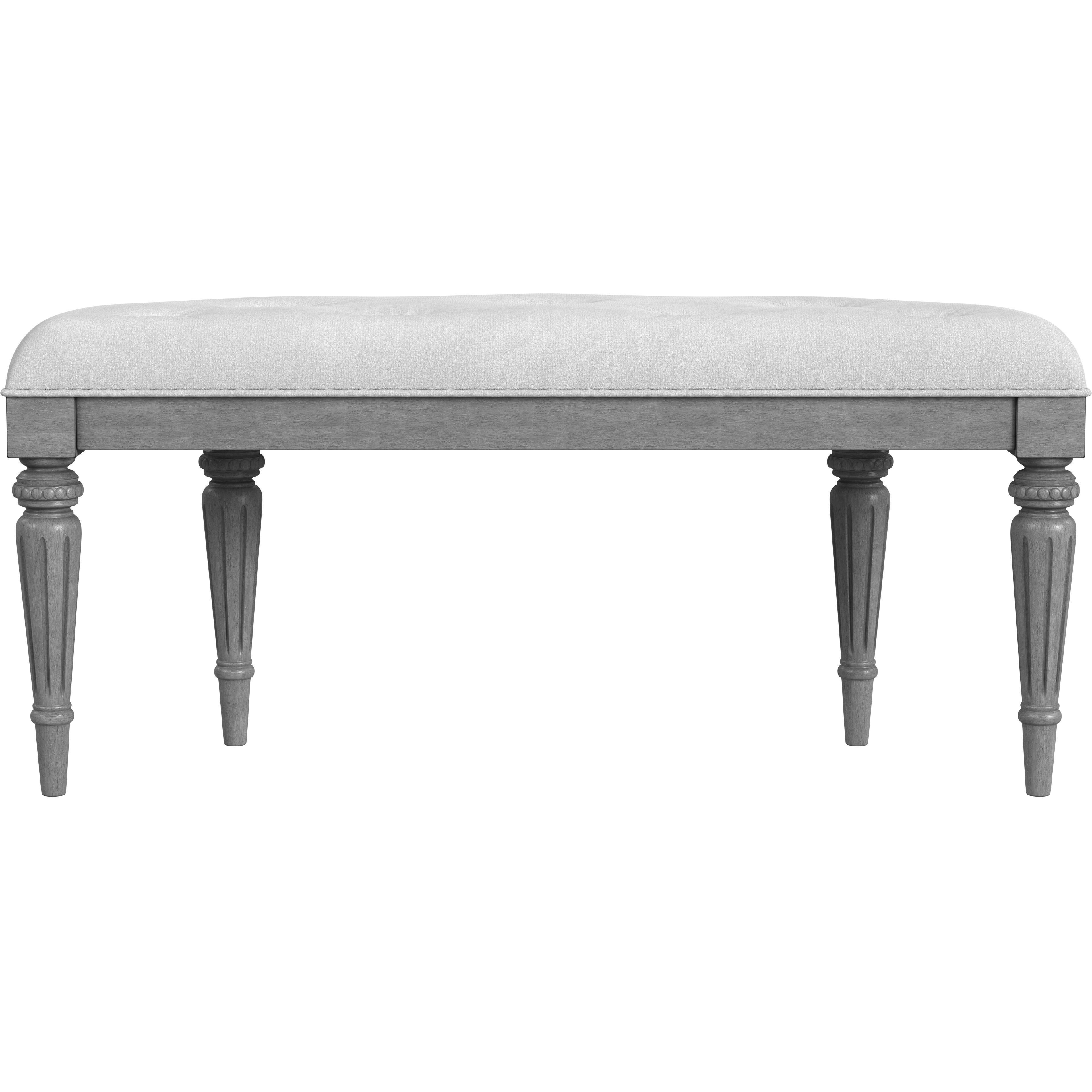 Tamara Upholstered Demilune 45"W Bench in Gray