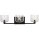 Drew & Jonathan Lochdale 3 Light 24.25 inch Midnight Black Vanity Light Wall Light, Large