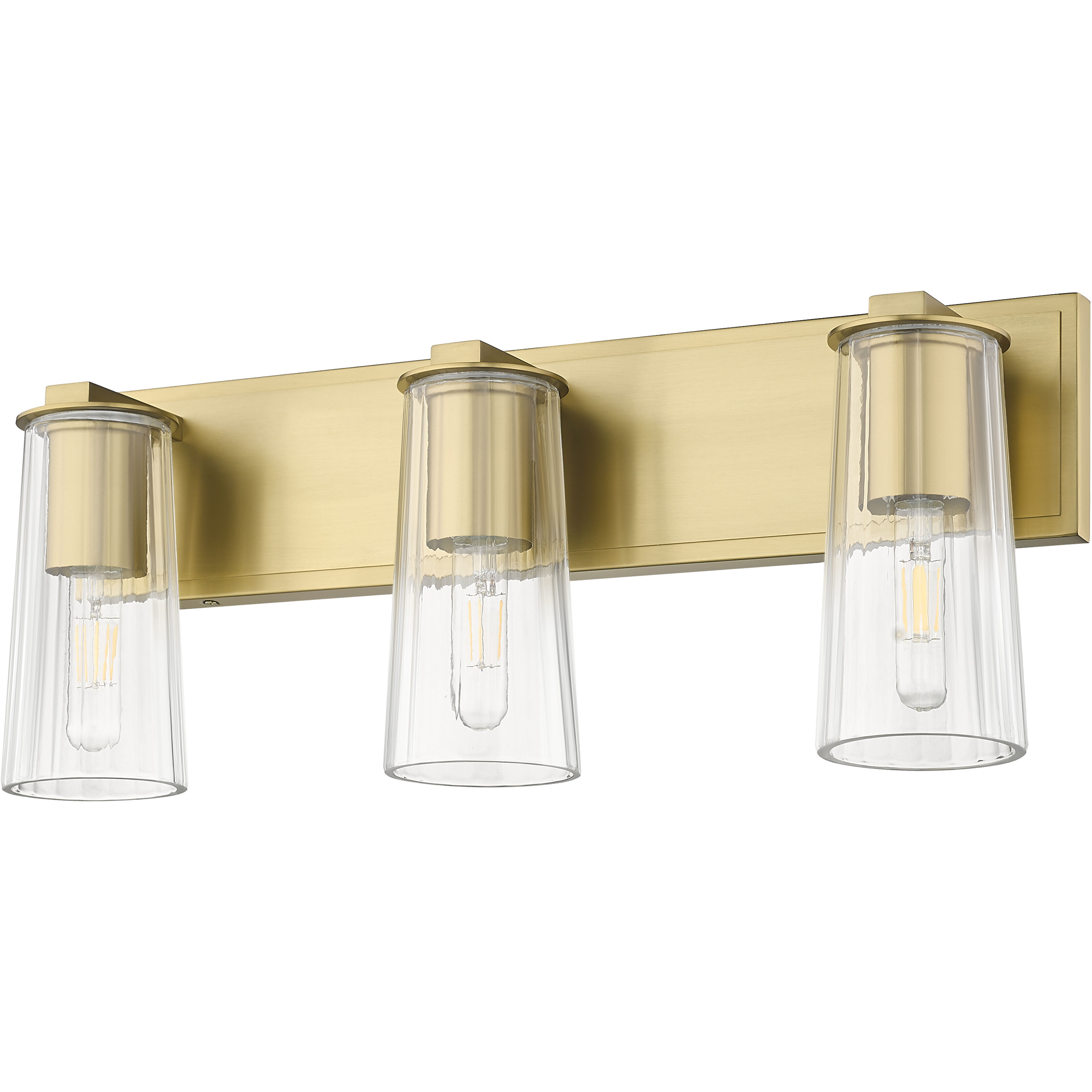 Titus 3 Light 24 inch Modern Gold Bath Vanity Light Wall Light