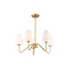 Mid-Century 5 Light 25.75 inch Natural Brass Chandelier Ceiling Light