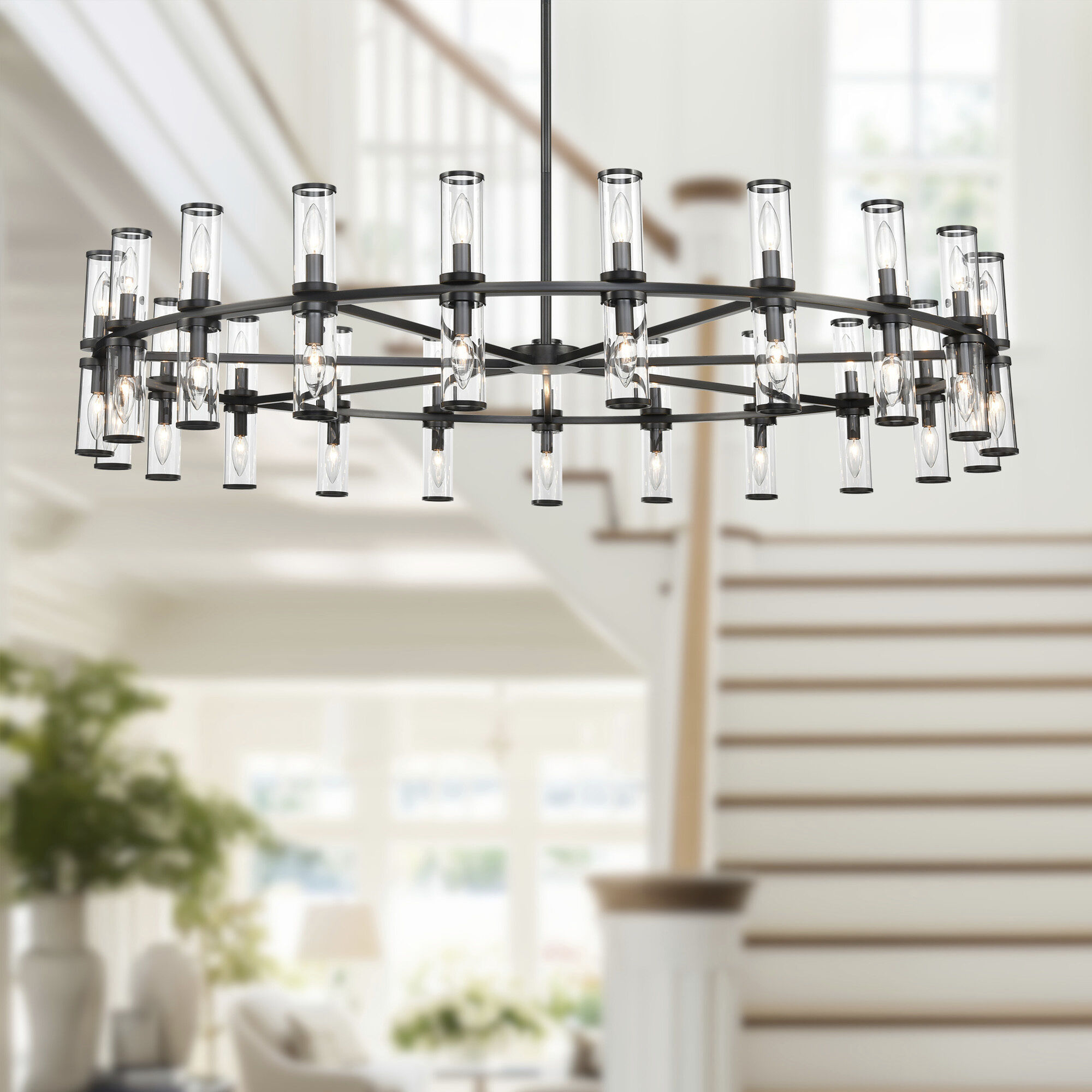 Revolve 42 Light 60.38 inch Clear Glass/Urban Bronze Chandelier Ceiling Light
