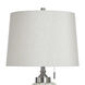 Poly and Steel 34 inch 100 watt Hacot Silver and Beige Table Lamp Portable Light