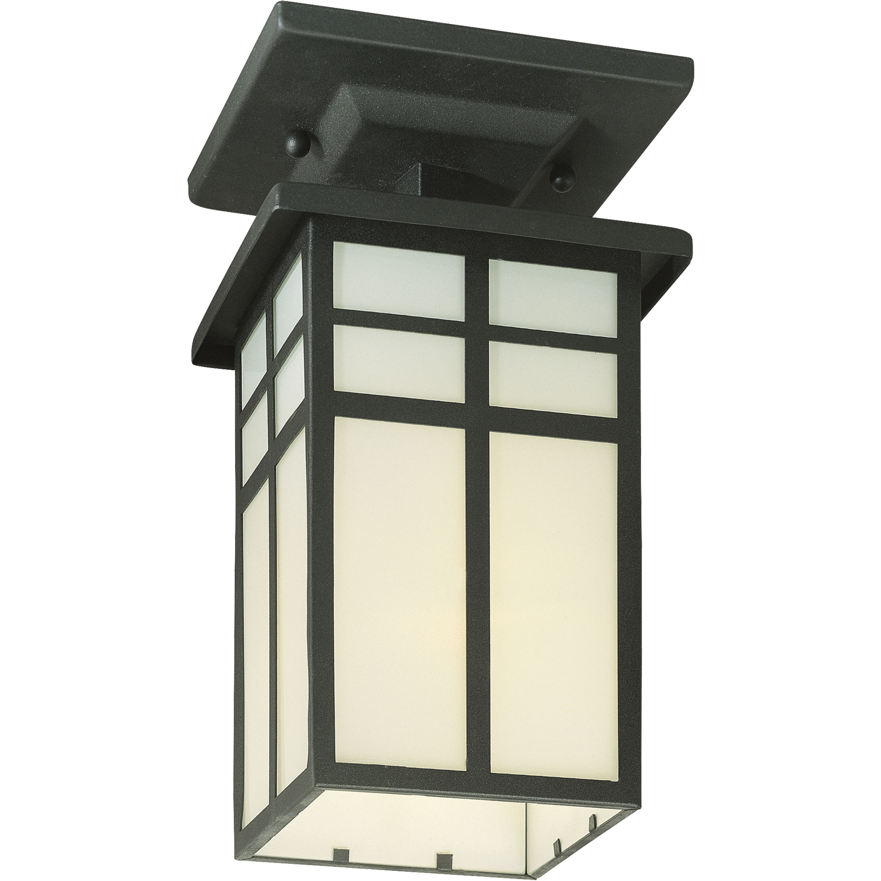 Mission 1 Light 5.5 inch Black Outdoor Flush Mount