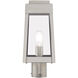 Oslo 1 Light 15 inch Brushed Nickel Outdoor Post Top Lantern