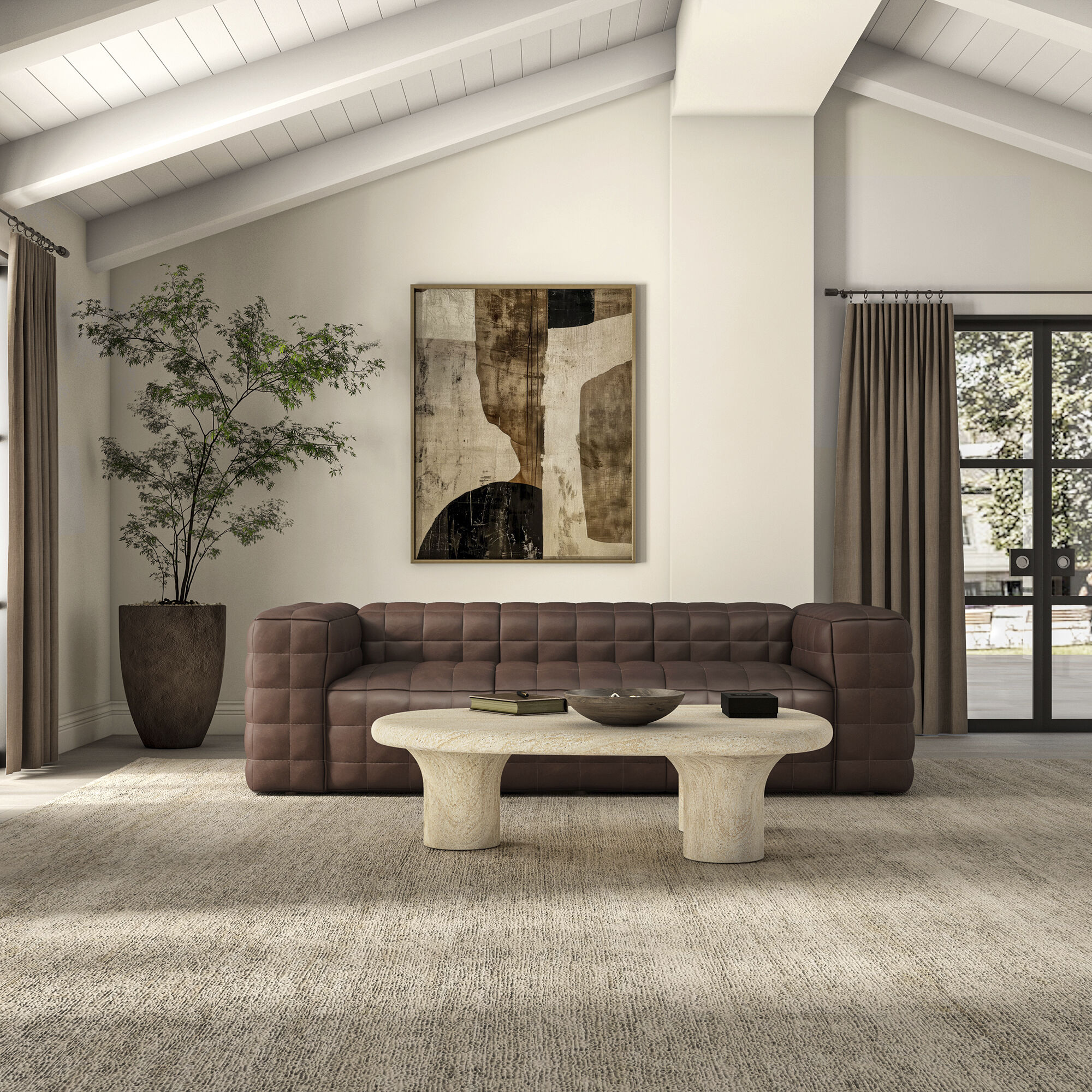 Callan Brown Sofa in Dark Brown