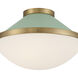 Xander 2 Light 16.25 inch Vibrant Gold Flush Ceiling Light in Vibrant Gold and Green