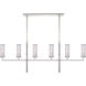 Kelly Wearstler Liaison 6 Light 62 inch Polished Nickel Linear Chandelier Ceiling Light in Crackle Glass, Large