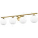 Neoma 4 Light 30 inch Modern Gold Vanity Wall Light