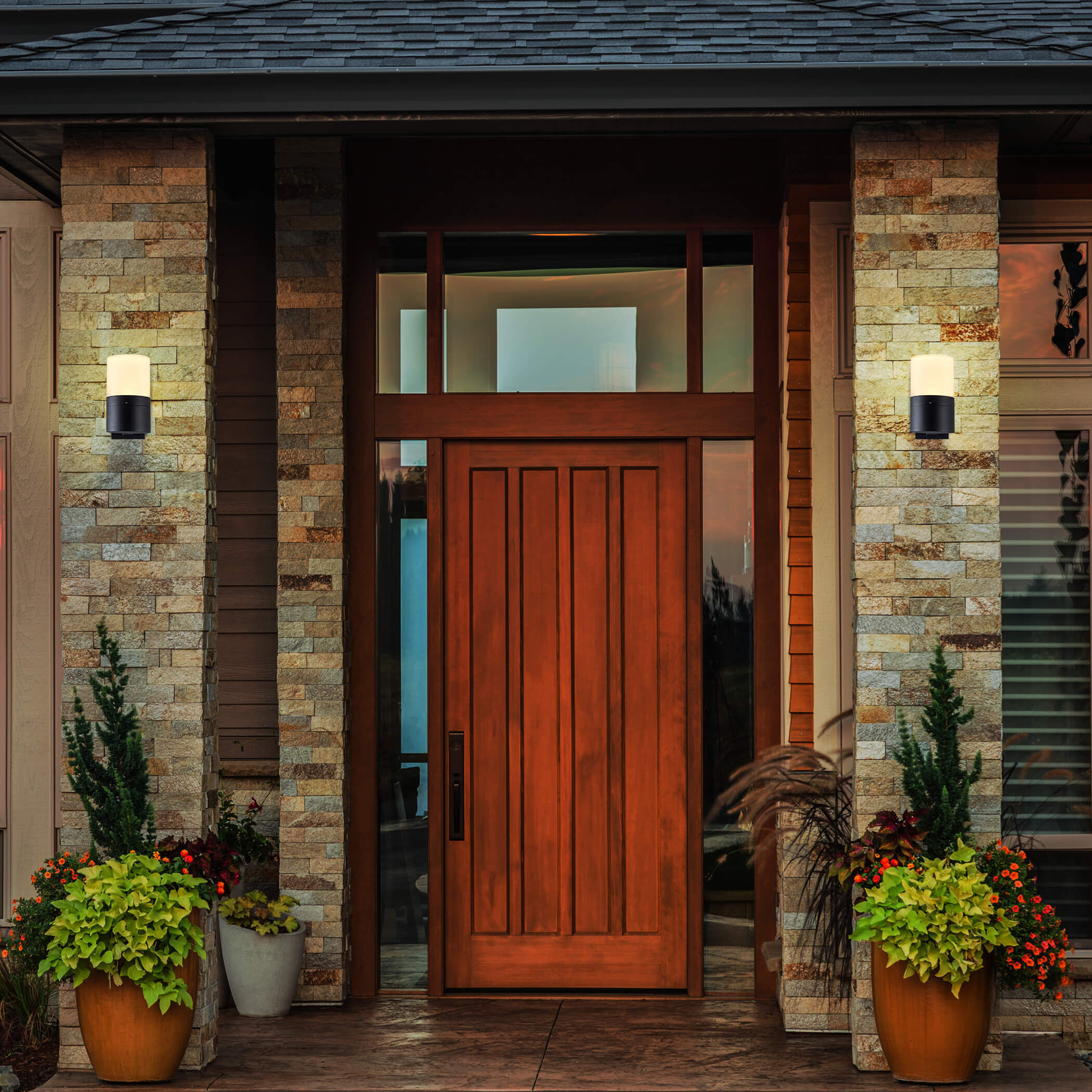 Modern 10 inch Matte Black Outdoor Wall Sconce