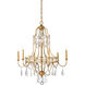 Wildwood 6 Light 30 inch Antique Gold Leaf Chandelier Ceiling Light, Small