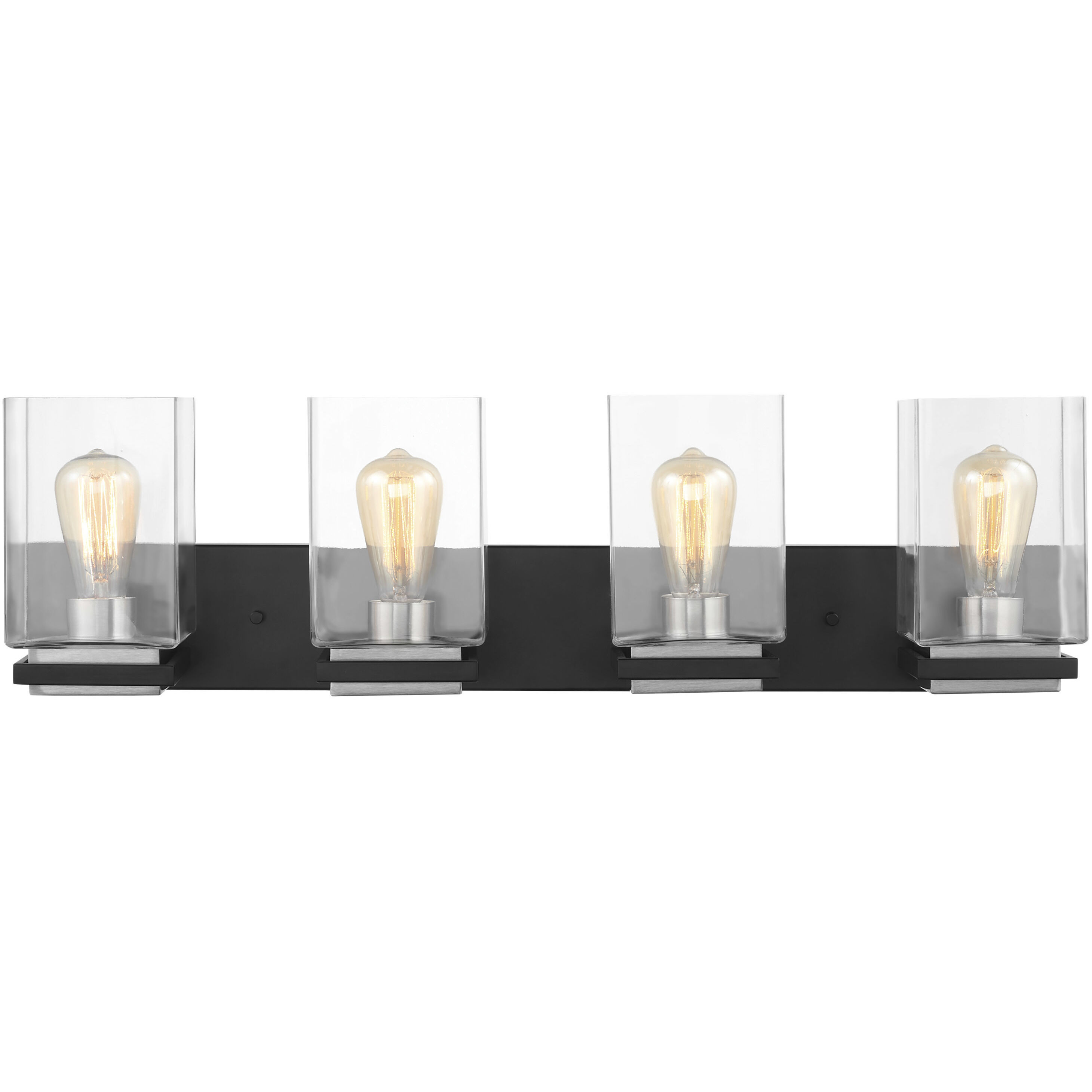 Crossroads 4 Light 31.88 inch Matte Black Bathroom Vanity Lights Wall Light