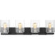 Crossroads 4 Light 31.88 inch Matte Black Bathroom Vanity Lights Wall Light