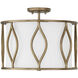 Cohen 3 Light 16 inch Mystic Luster Semi-Flush Ceiling Light, Convertible Dual Mount