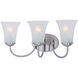 Logan 3 Light 19 inch Satin Nickel Bath Vanity Wall Light