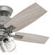 Gatlinburg 44 inch Matte Silver with Light Gray Oak Blades Ceiling Fan