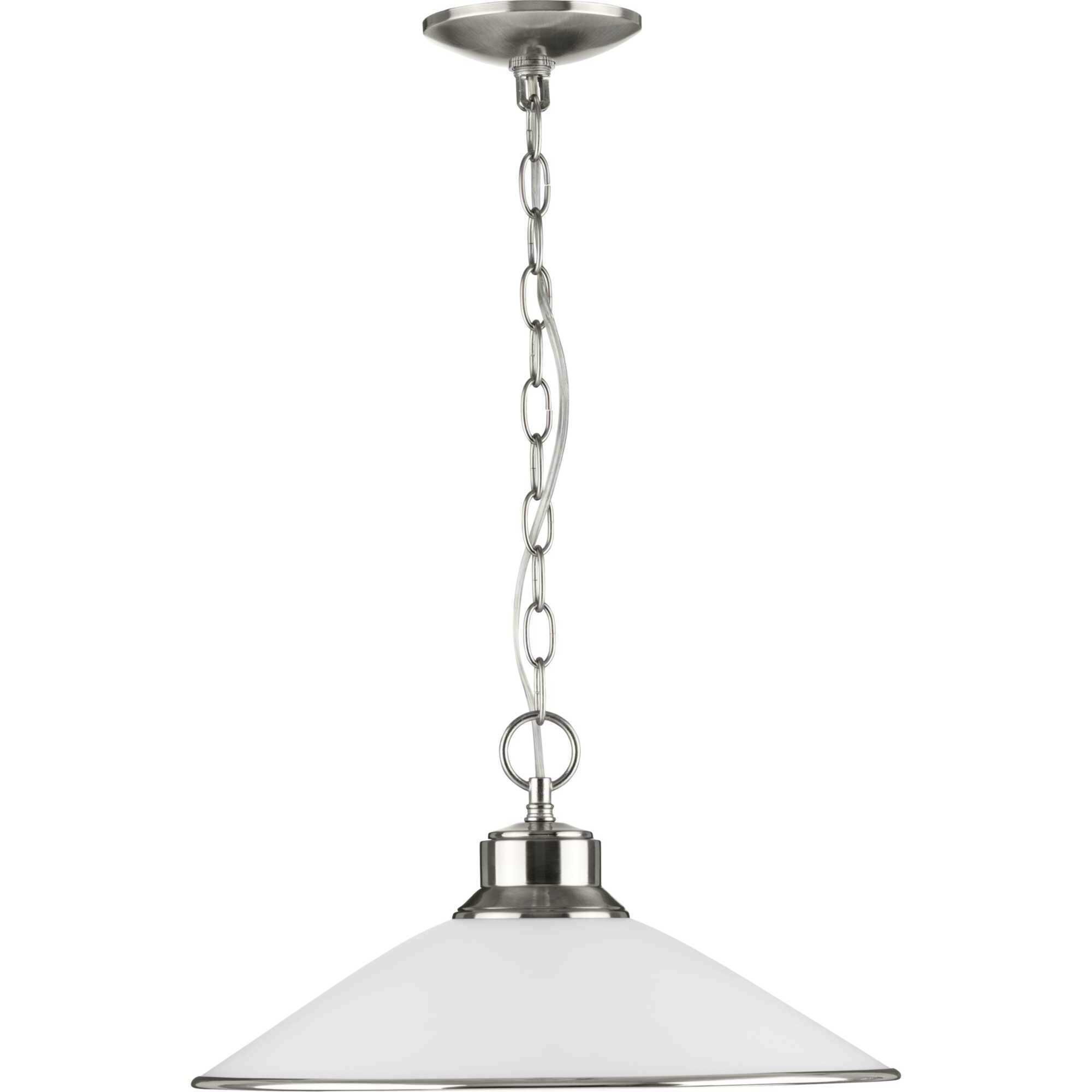 Glass Pendants 1 Light 16.63 inch Brushed Nickel Pendant Ceiling Light