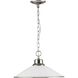 Glass Pendants 1 Light 16.63 inch Brushed Nickel Pendant Ceiling Light
